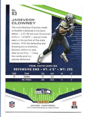 2019 Panini Playoff Red Zone Jadeveon Clowney #53 Seattle Seahawks