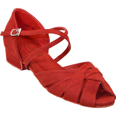 Ultimate Wrapstar Dance Shoe - Dark Red Microsuede (West Coast Swing, line Dance