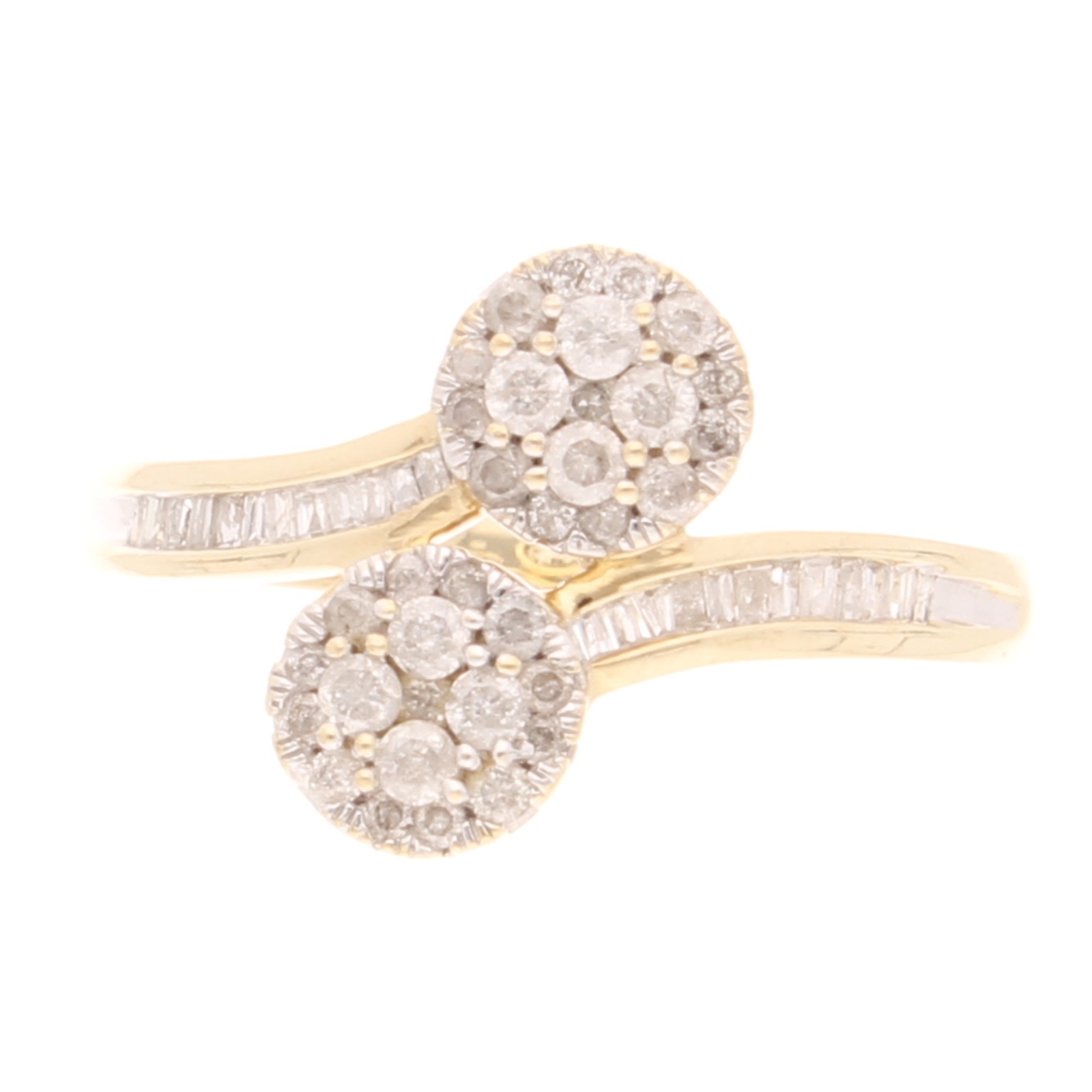 9Carat Yellow Gold 0.33ct Diamond Cluster Ring (Size N 1/2) 12.5mm Widest