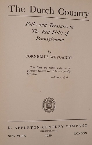 THE DUTCH COUNTRY by CORNELIUS WEYGANDT 1st ED HB 1939 - Picture 2 of 12