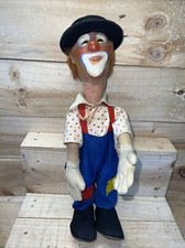 Vintage 1950s  Steiff Clownie Doll with Glass Eyes 18  Straw Stuffing,