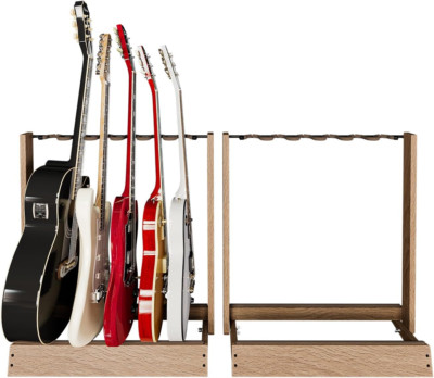 Guitar Stand 2 Pack, Multi Guitar Rack for Acoustic, Electric, Bass Guitars, Han