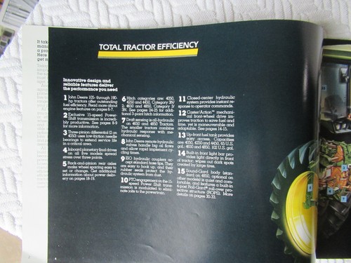 1986 John Deere 405 4250 4450 4650 4850 tractor brochure 40 pages - Picture 5 of 10