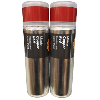 #ad MAZDA COPPER RED PEARLESCENT SPRAY PAINT 300ML CANS HALFORDS X2 GBP 17.99