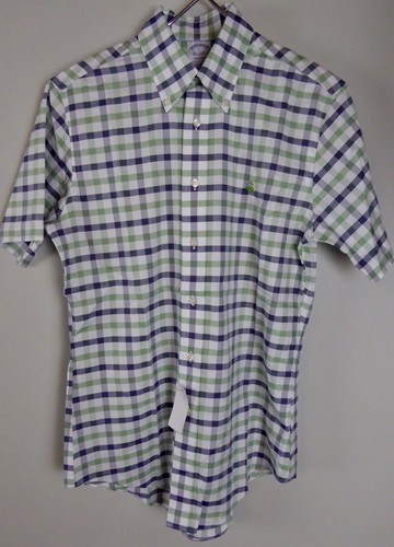 Camisa deportiva de algodón Brooks Brothers SS Regent Gingham a cuadros 100 % Supima $82 nueva con etiquetas - Imagen 15 de 20
