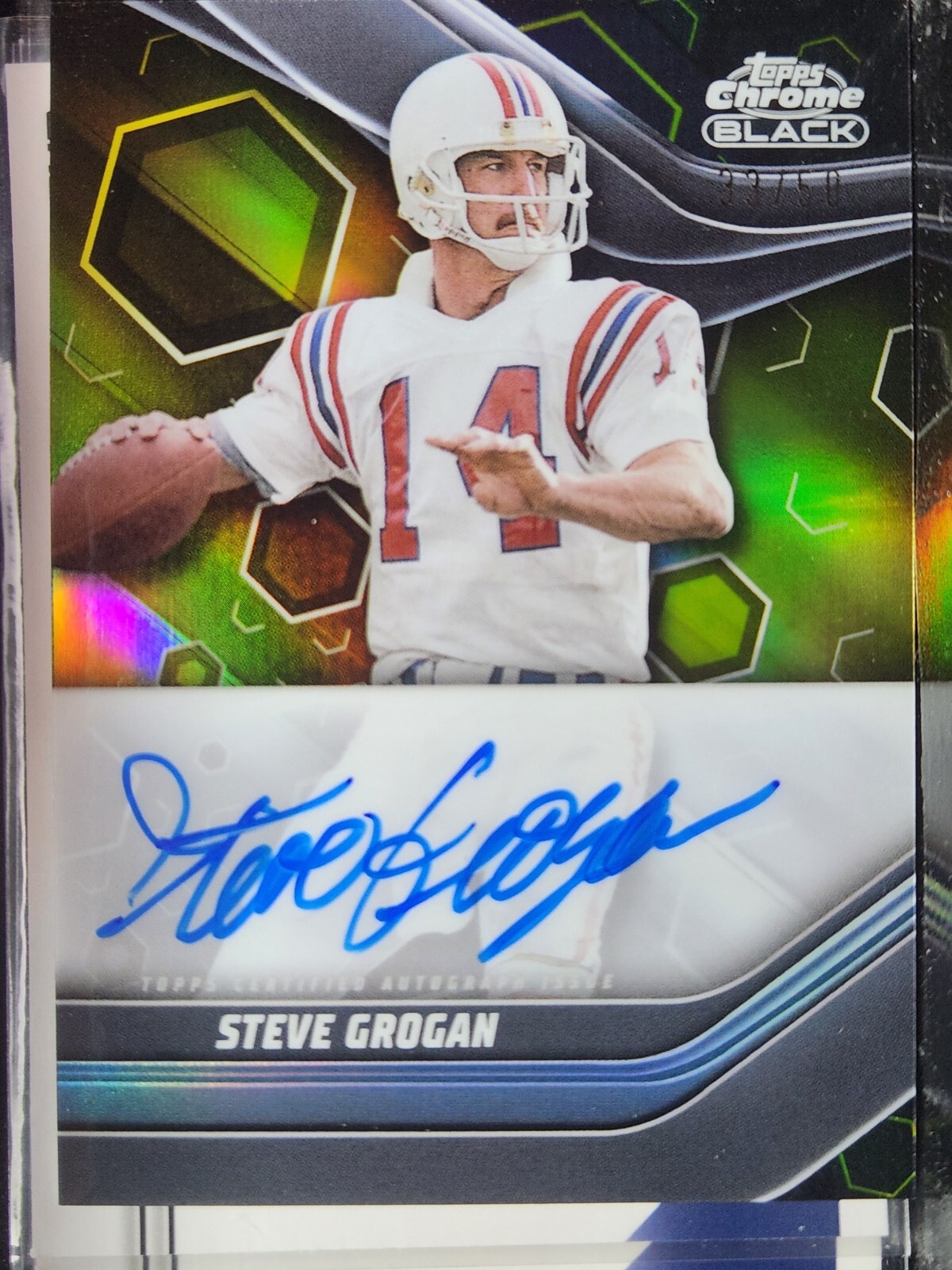 Steve Grogan 2023 Topps Composite #TCBA-SGR Chrome Black Gold Auto /50