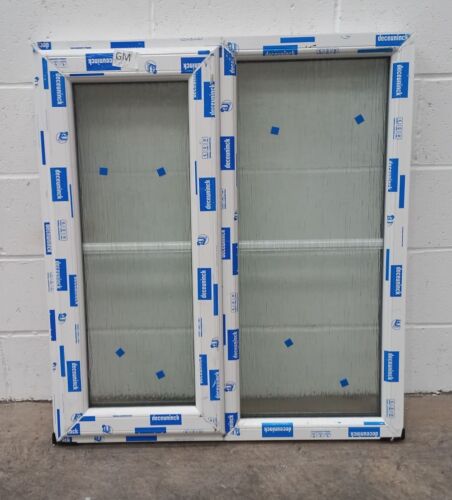 White Plastic uPVC Window Double Glazed PW056 898x998mm Centre Bar
