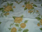 Vtg 60s Large Yellow Roses Remnant Sheeting Quilt Sew Blend Fabric 36x44 #Pb16