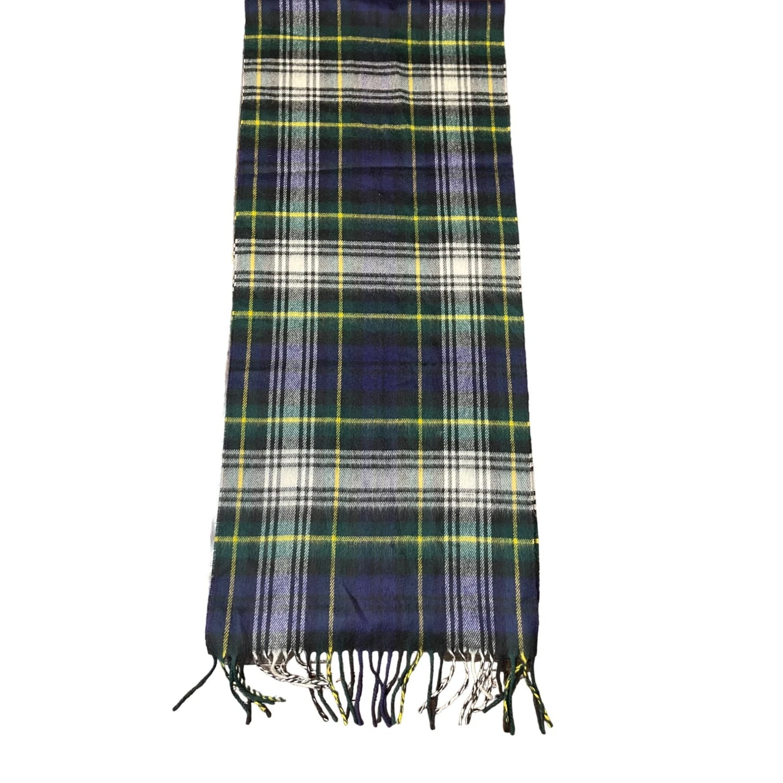 Foulard homme vintage Christian Dior Monsieur tartan à carreaux 14x36 cashmaire 100% ac