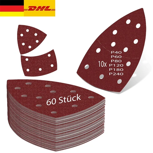 60x Schleifscheiben Set für Bosch PSM Primo Multischleifer Schleifpapier Mix