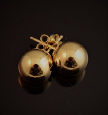 14k Gold Filled 1/20 of 14k Gold Ball Stud Earrings. 10mm Bead Size. Push Back