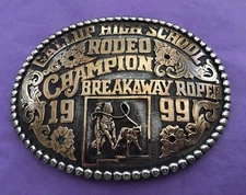VTG 1999 Gallup NM HS Rodeo Champion Breakaway Roper Trophy Concho Belt Buckle