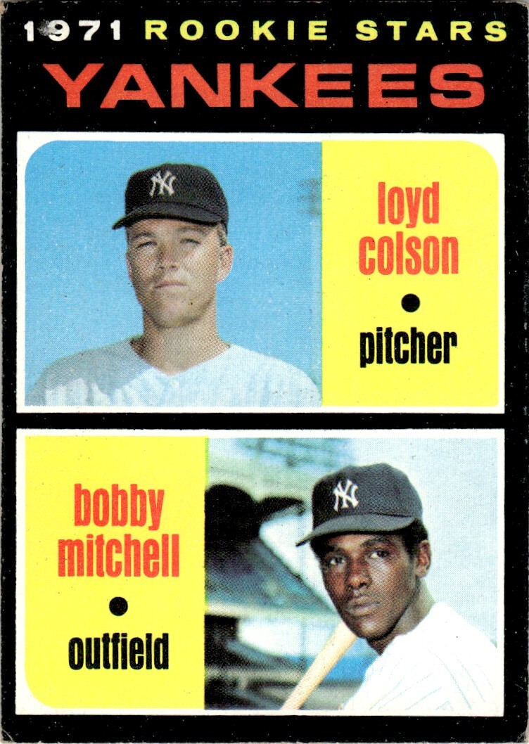 1971 Topps Baseball Loyd Colson/Bobby Mitchell RC New York Yankees #111 EX