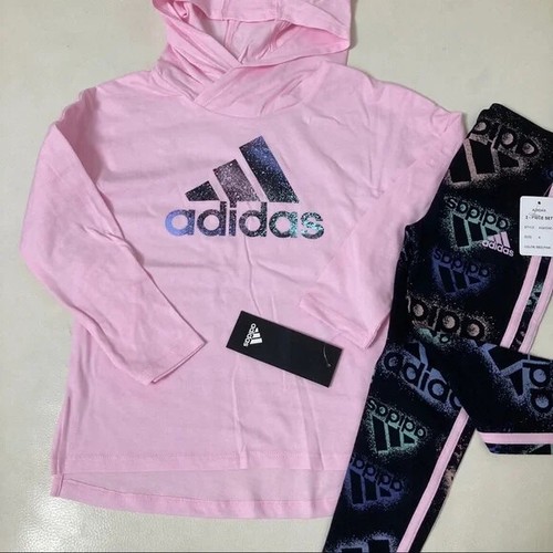 Adidas cute pink hoodie leggings rainbow colors set 4033 - Picture 5 of 6