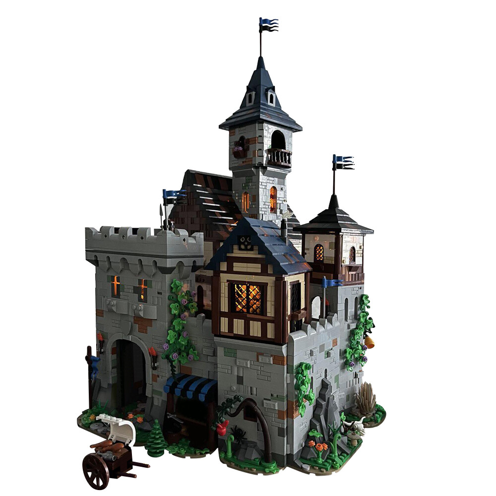 Modubrix Mocs Building Blocks Black Falcon`s Castle Sets Bricks