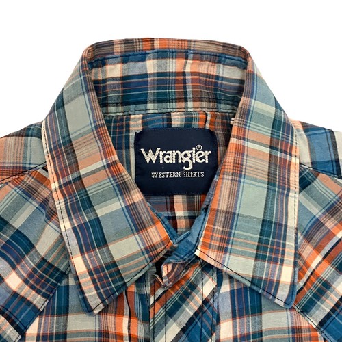 Vintage Wrangler Western Shirt Pearl Snap Plaid Mens S Long Sleeve Cowboy - Picture 4 of 11
