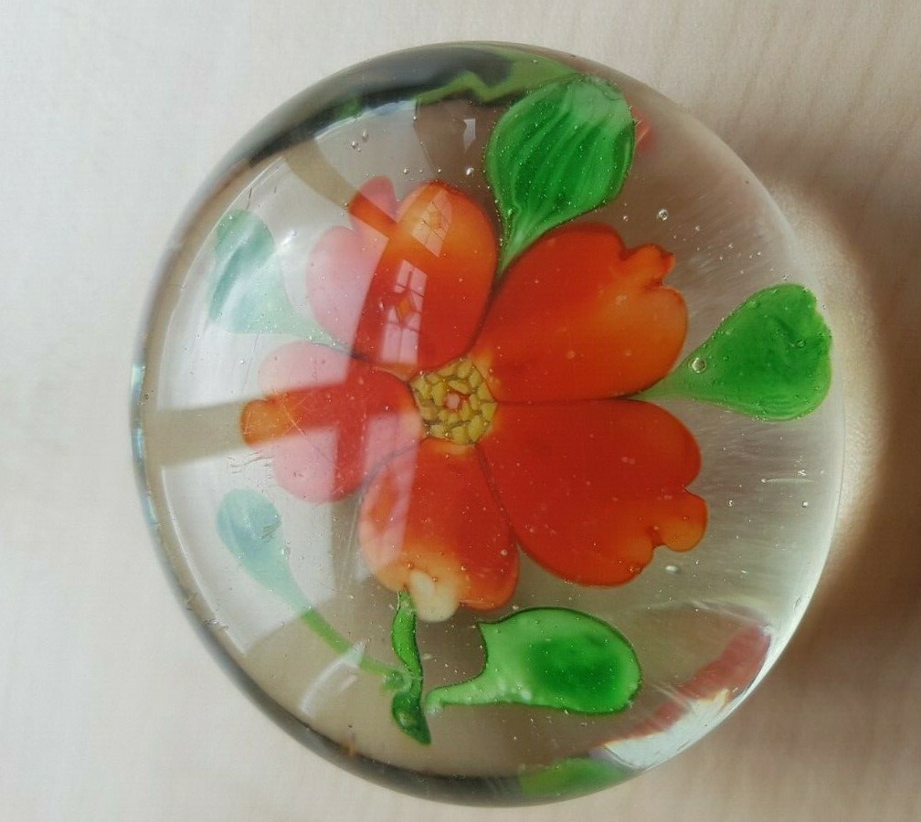 Very pretty vintage glass paperweight eBay