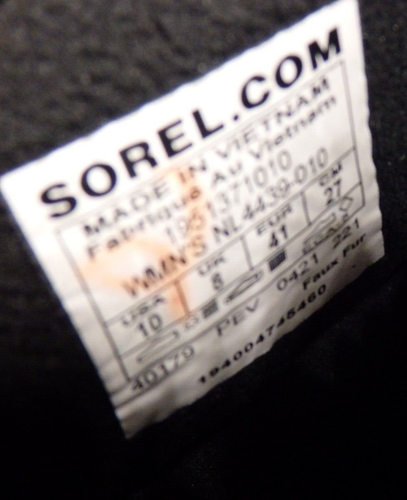 SOREL PUFFY WATERPROOF ZIP BOOTS WOMENS SIZE 10 - NL4439-010 - Picture 6 of 8