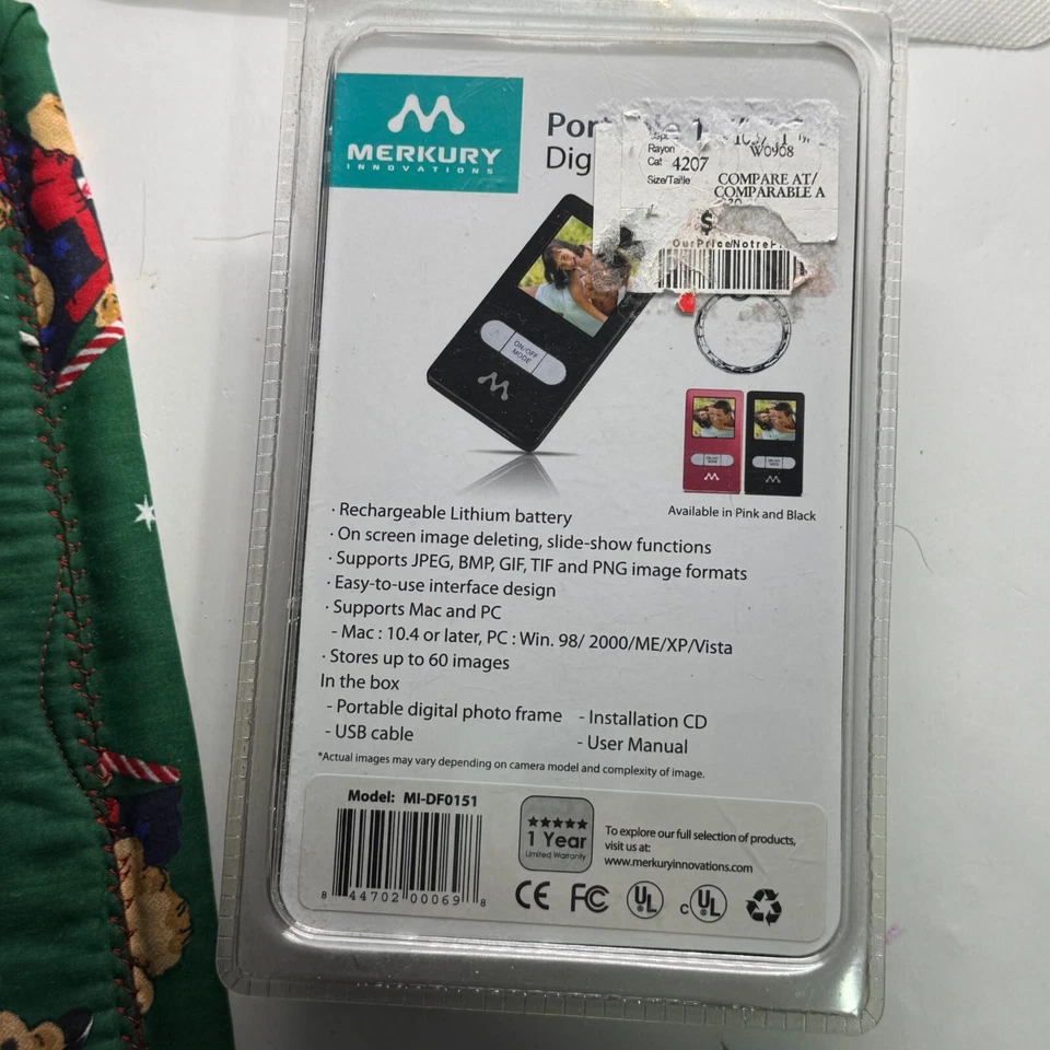 Merkury Innovations 1.5-Inch Digital Photo Key chain Blk. MI-DF0151 New USB - Image 2 of 3