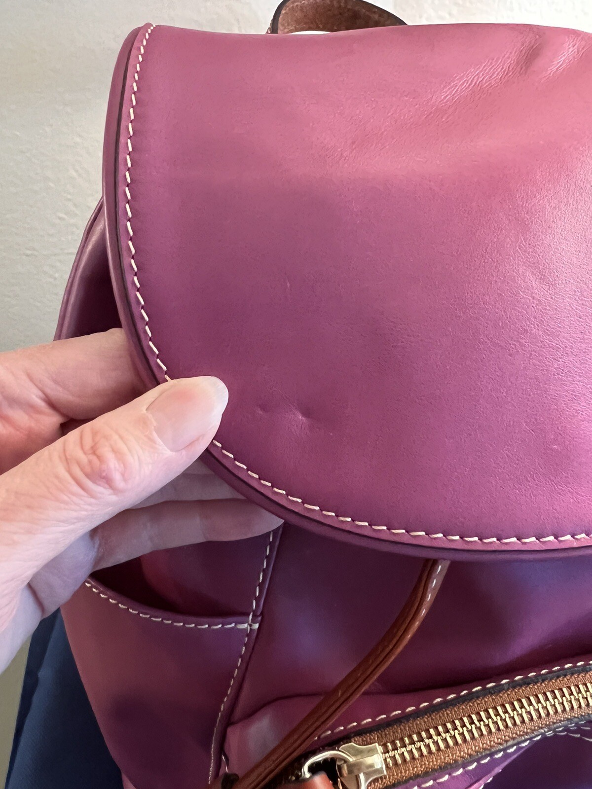 NEW Dooney & Bourke Smooth LARGE Leather Backpack Handbag Pink Purple