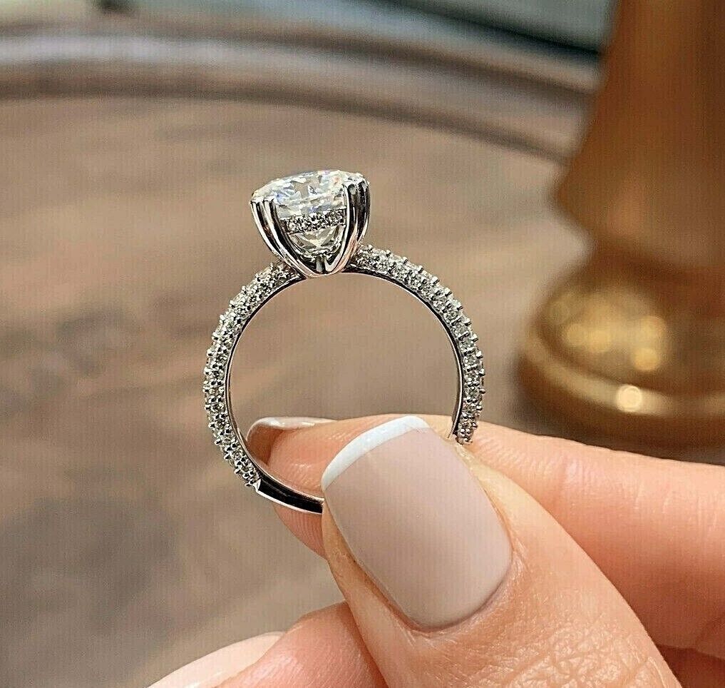 Anello Fidanzamento Argento 925 Con Cuore Moissanite - Gioiello