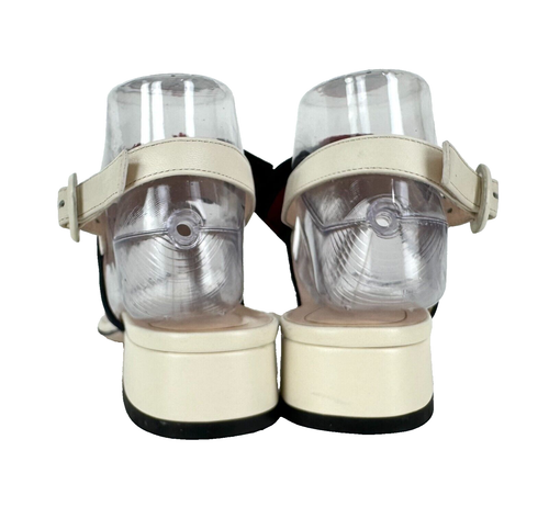 Gucci Auth 7 US 37 EU White Leather Red Blue Web Bow Thong Sandals Shoes Flats - Picture 6 of 10