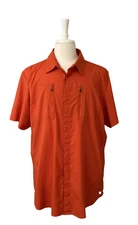 Magellan Men’s Orange Loose Fit Mag Wick Short Sleeve Fishing Shirt Size XL