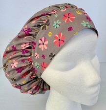 Floral Print Size Medium Medical Bouffant Scrub Cap Surgery Hat