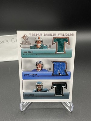 2007 Sp Rookie Threads Triple Rookie Threads Beck Stanton Kolb RC Jersey