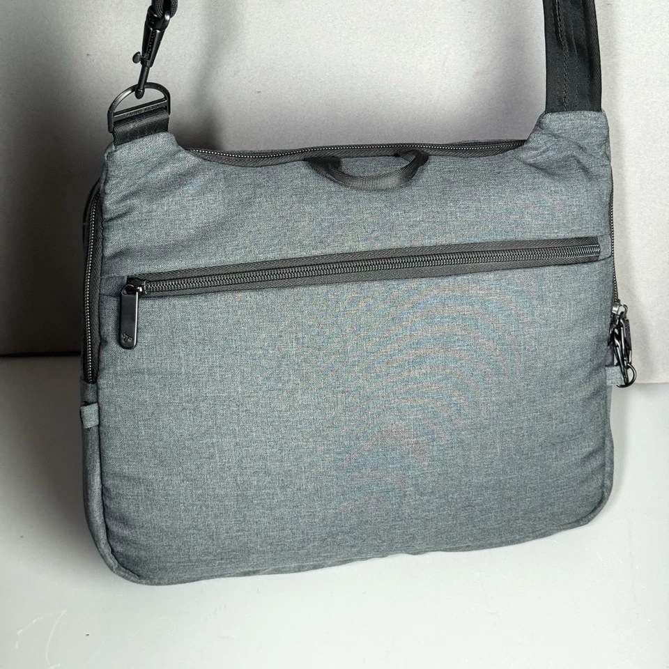 Travelon Antirrobo Urbano Este Oeste Tableta Bolso Mensajero Gris Pizarra Viaje 13" Foto 3 de 4