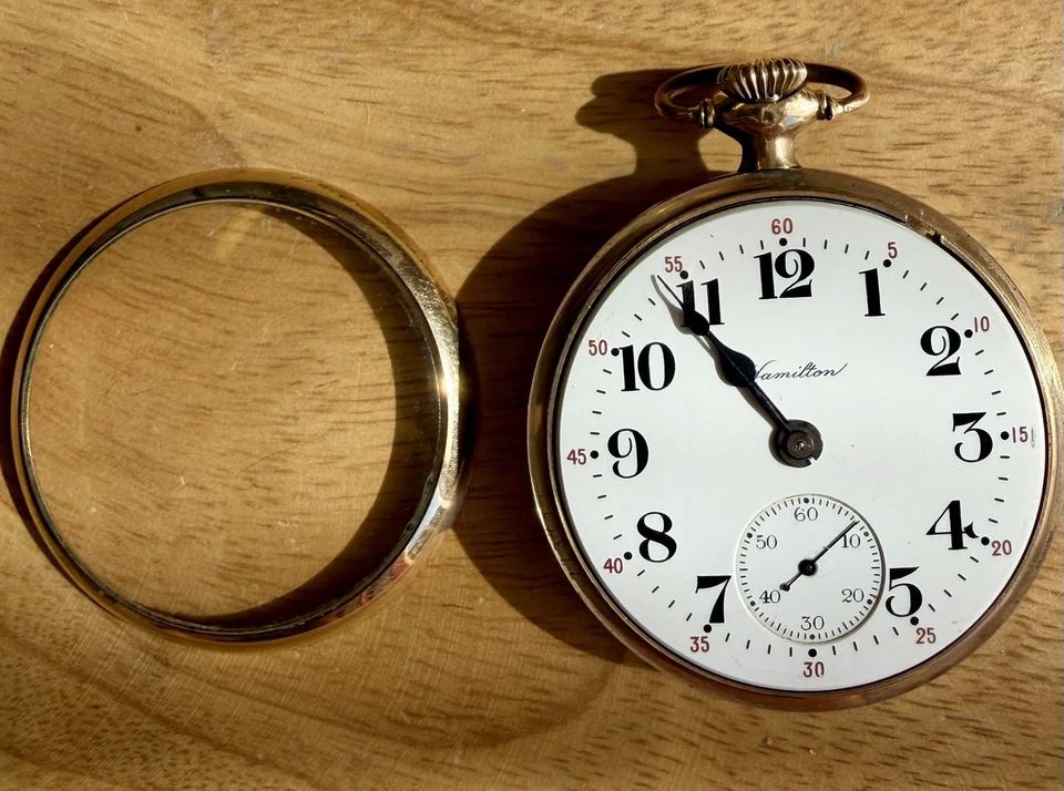 Reloj Bolsillo Hamilton 974 Vintage 1916, Tamaño 16, 17 Joyas Belleza Foto 2 de 4