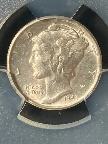 1942-S AU58 Mercury Dime, PCGS 45438106