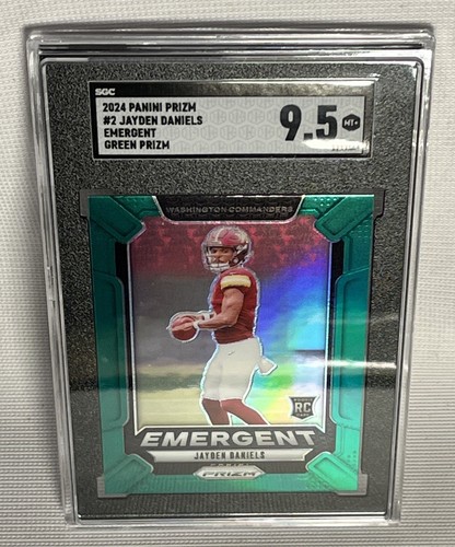 2024 Panini Prizm #2 Jayden Daniels Emergent GREEN Washington SGC 9.5 MT+ .PSA - Bild 1 von 2