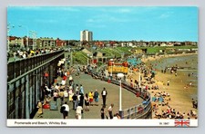 Promenade and Beach Whitely Bay UK Vintage Dennis Postcard W.1847