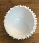 Vintage FENTON Milk Glass Ball ~ Hobnail ~ Slant Front Orb Ashtray MCM