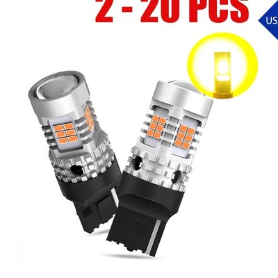 2-20PCS LED Turn Signal Light Bulb AUXITO 7440 Amber 3020SMD Chips Aluminum Body