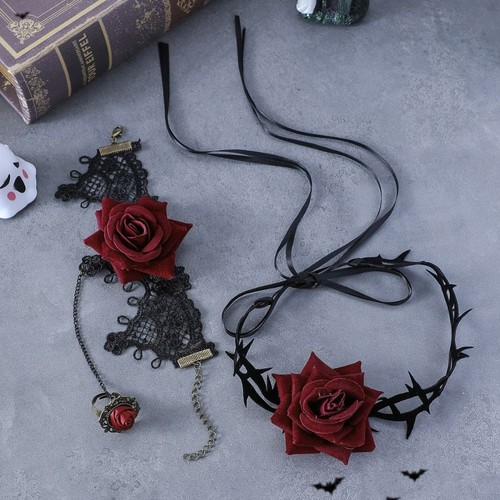 Bracelet Halloween Necklace Exaggerated Gothic Earrings Women - Picture 11 of 19