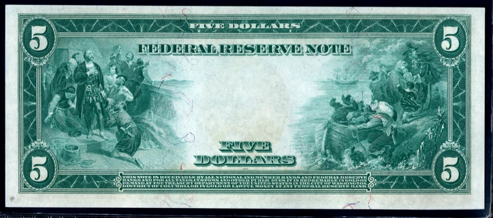 1914💲5 💵 FEDERAL RESERVE NOTE 💵 NEW YORK PCGS 64 PPQ - Image 4 of 4