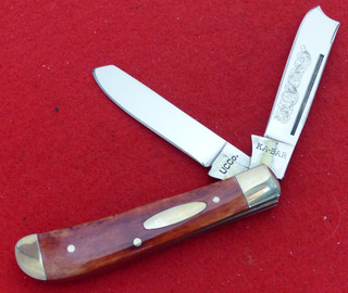 Coltello rasoio Ka Bar KABAR USA osso come nuovo OHO89 rosso osso liscio un braccio