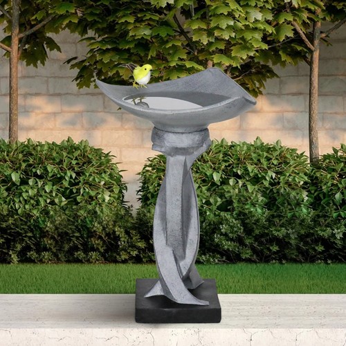 Patio Birdbath – Rustic Outdoor Bird Bath for Home Garden Patio Yard Porch Decor - Picture 5 of 13