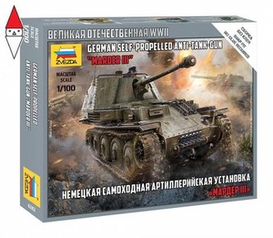 Modellino mezzi militari 1/100german tank destroyer marder III zvezda 6282 1 100