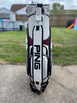 Ping White/Burgundy/Black Tour Staff Golf Bag | eBay