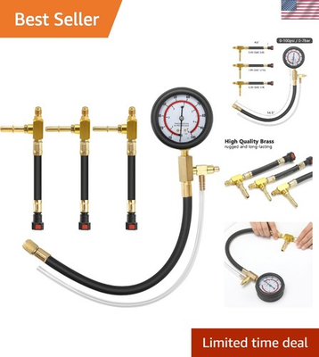 #ad #ad High Quality Fuel Pressure Tester Kit with 3 Adapters for Accurate Diagnostics $56.99