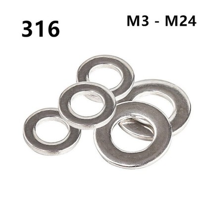 316 Stainless Steel Flat Washers M3 M4 M5 M6 M8 M10 M12 M14 M16 - M24