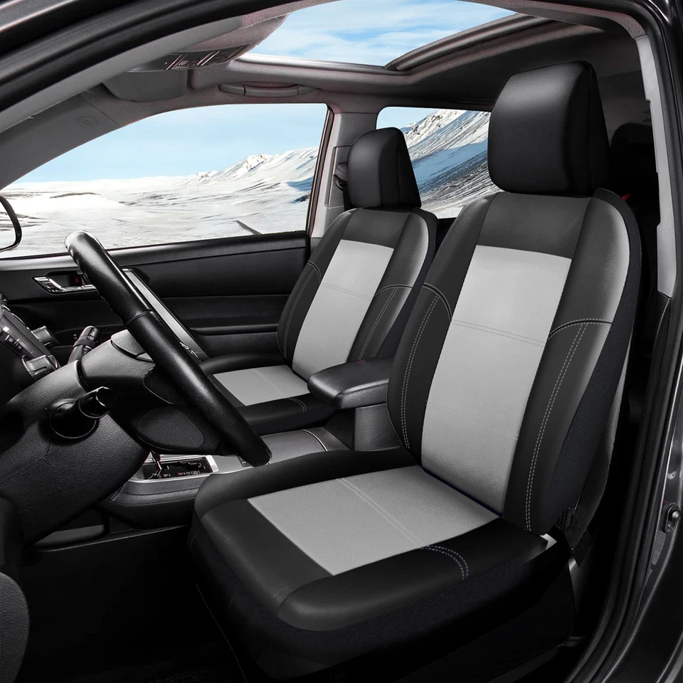 For Hyundai Elantra/Tucson/Sonata/Accent Leather Car Seat Covers Protectors Set - Image 2 of 4