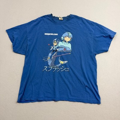 Vintage Mega Man Promo Shirt Men's 2XL XXL Blue Mega Ran Rapper y2k Gaming