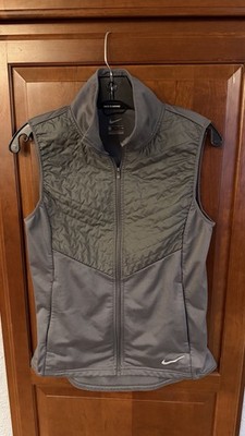 Nike Womens Essential Filled Running Vest CU3306-068 Gray Size Small