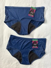 NEW Maidenform Moderate Period Hipster Panty Blue 2 Pair Women’s Large DMLBSM