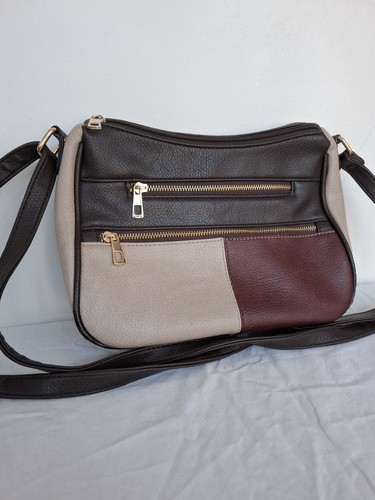 Vintage Umhängetasche Leder Patchork braun