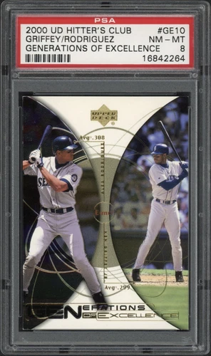 2000 UD Hitter's Club Ken Griffey Jr. Alex Rodriguez #GE10 PSA 8 NM-MT
